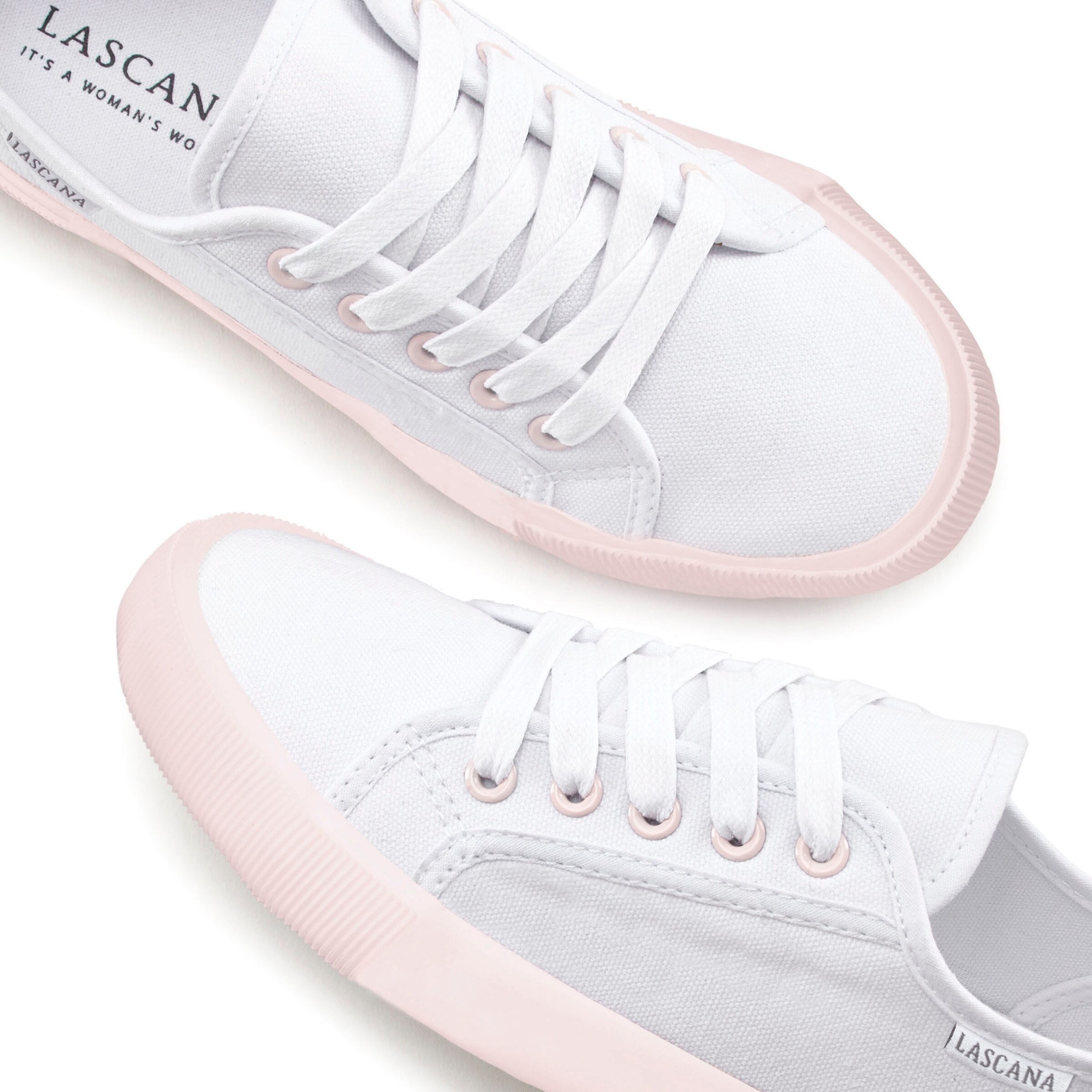 LASCANA Sneaker in weiß-rosa