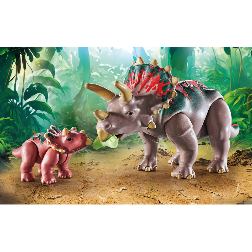 PLAYMOBIL Dinos triceratops familie 71821