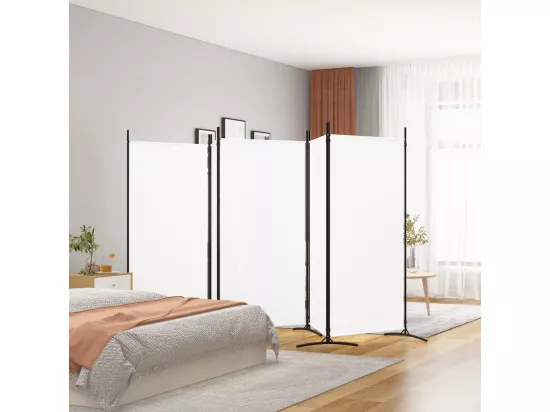 Cloison de séparation 5 panneaux Blanc 433x180 cm Tissu