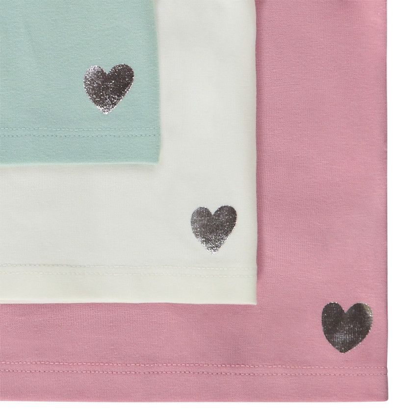 Lot de 3 t-shirts manches longues unis pour fille - Ecru