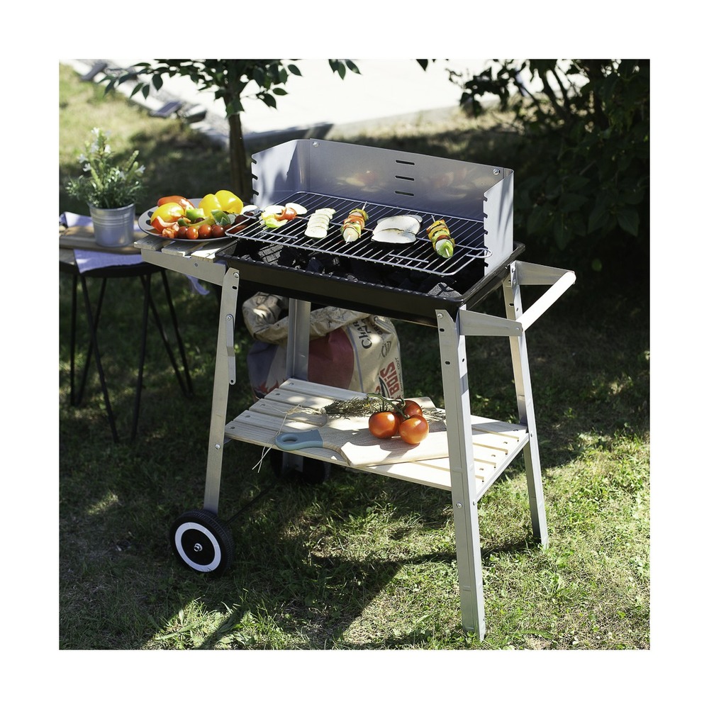 Barbecue à charbon finition bois