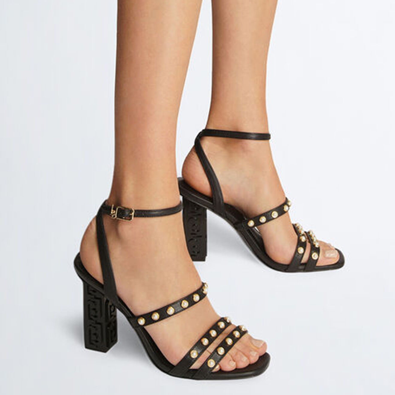 Liu-Jo Sandales en Cuir Selena noires - Talon 10 cm