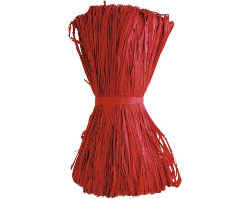 Losse bundel raffia, 50 g, rood