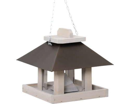 Siena Garden Luna Voederhuisje, 26x26x24 cm, FSC 100% Dennenhout, Voederstation voor Wilde Vogels