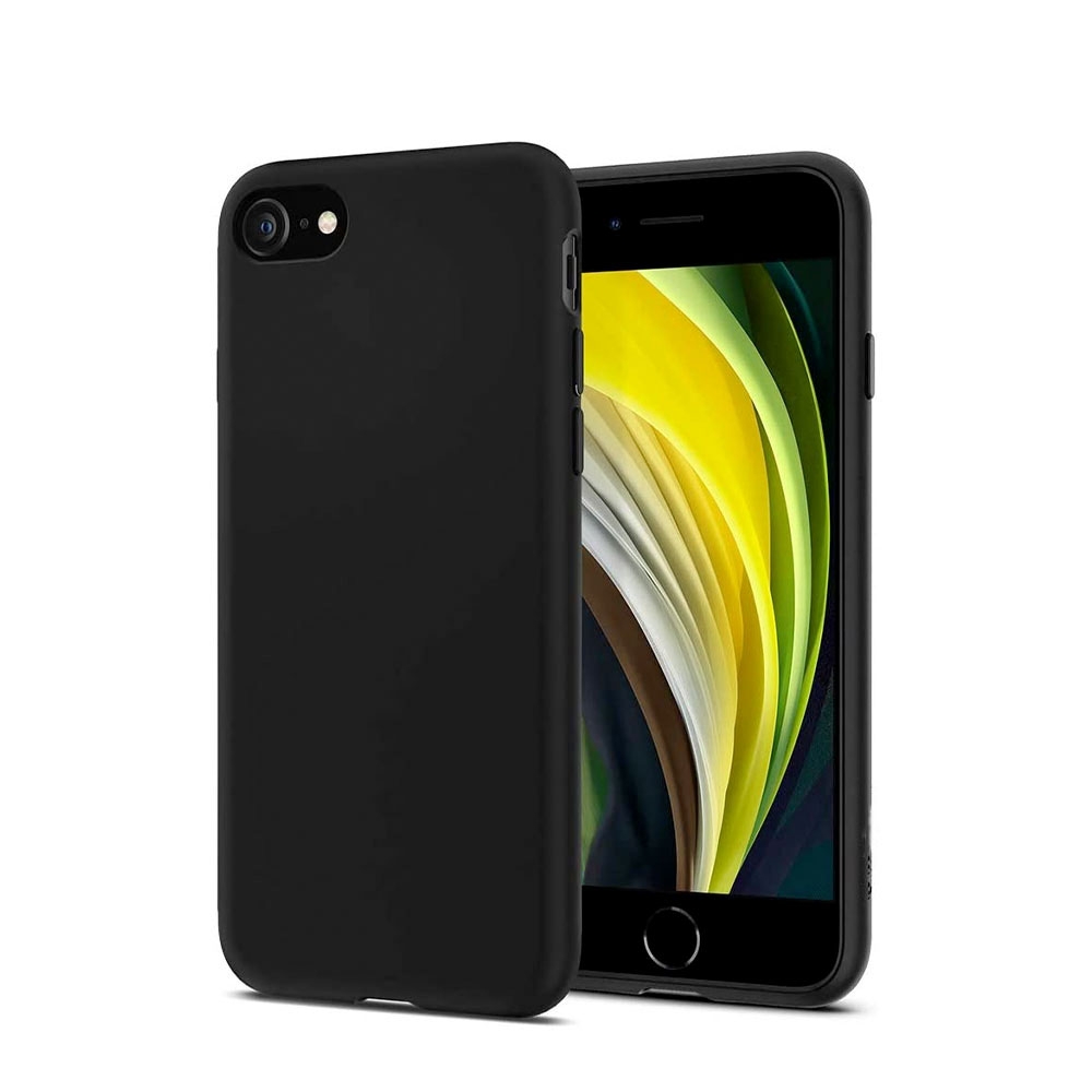 iPhone SE (2022/2020) / 8 / 7 Gummi Case Hülle Slim Design - Schwarz (Matt)