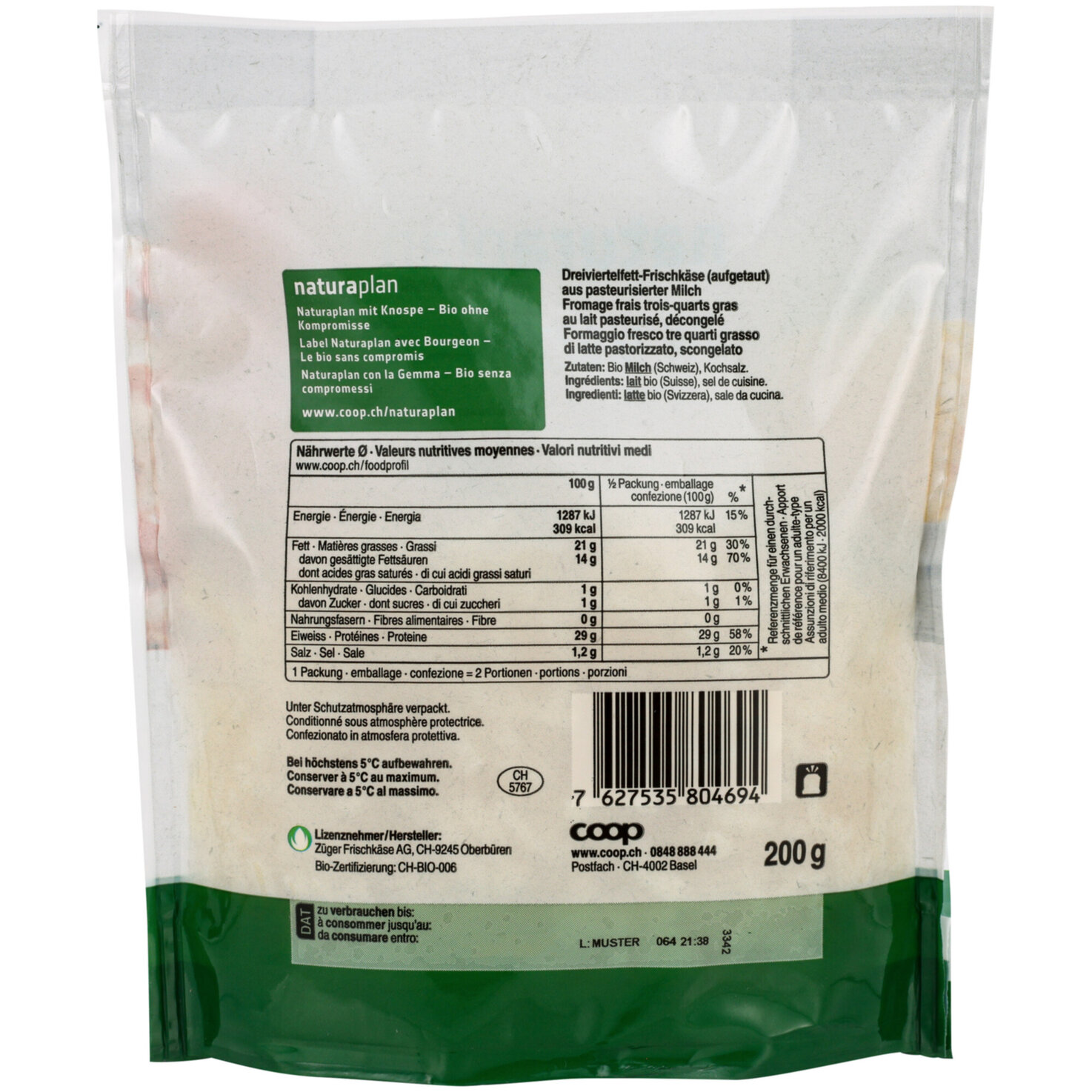 Naturaplan Bio Pizza-Mozzarella gerieben