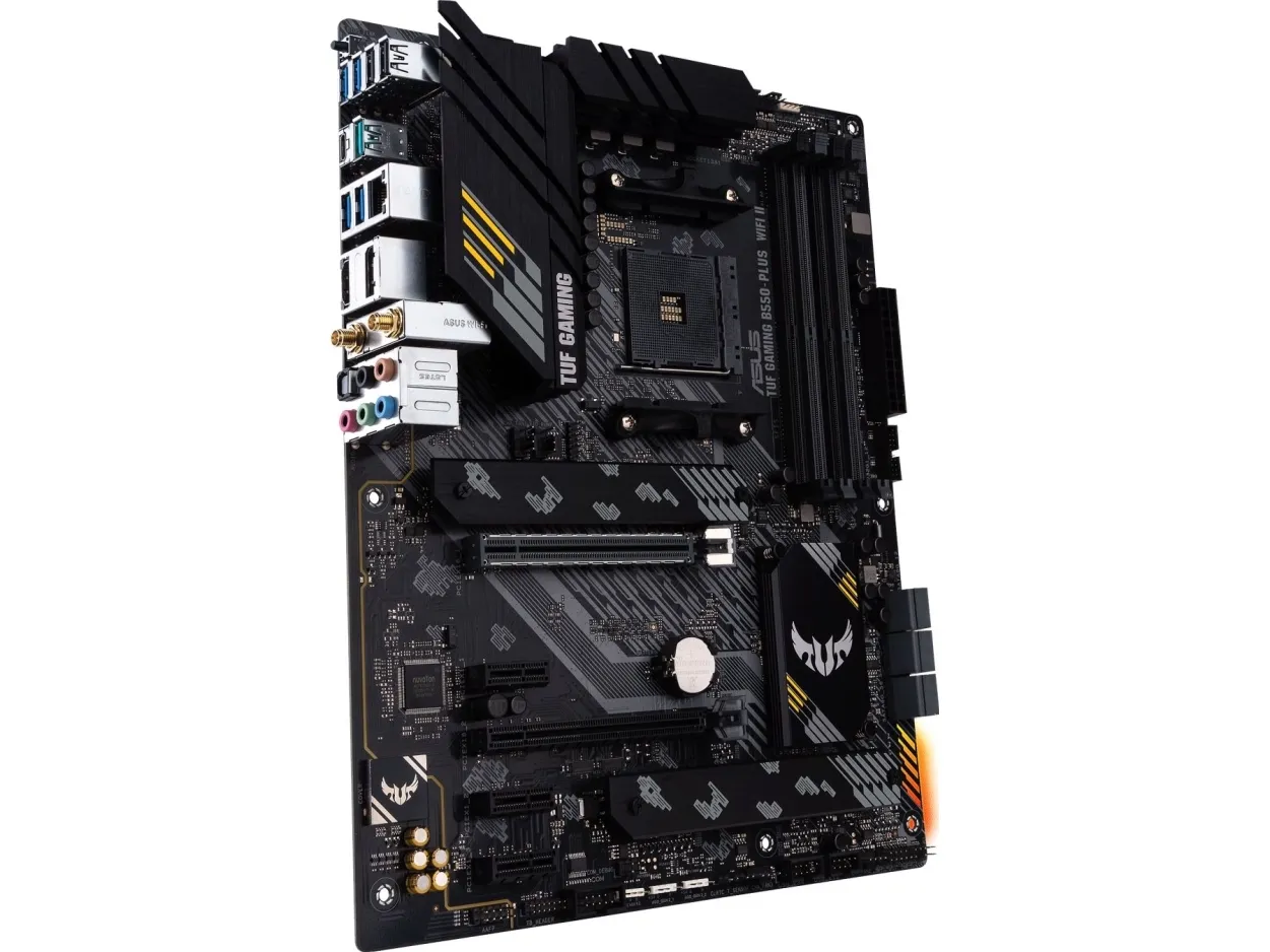 ASUS TUF GAMING B550-PLUS WIFI II - Bundkort - ATX - Socket AM4 - AMD B550 Chipset - USB-C Gen2, USB 3.2 Gen 1, USB 3.2 Gen 2 - 2.5 Gigabit LAN, Wi-Fi 6, Bluetooth - onboard grafik (CPU påkrævet) - HD Audio (8-kanaler)