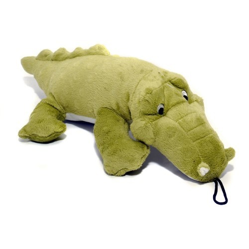 Brinquedo de pelúcia de crocodilo verde para cães