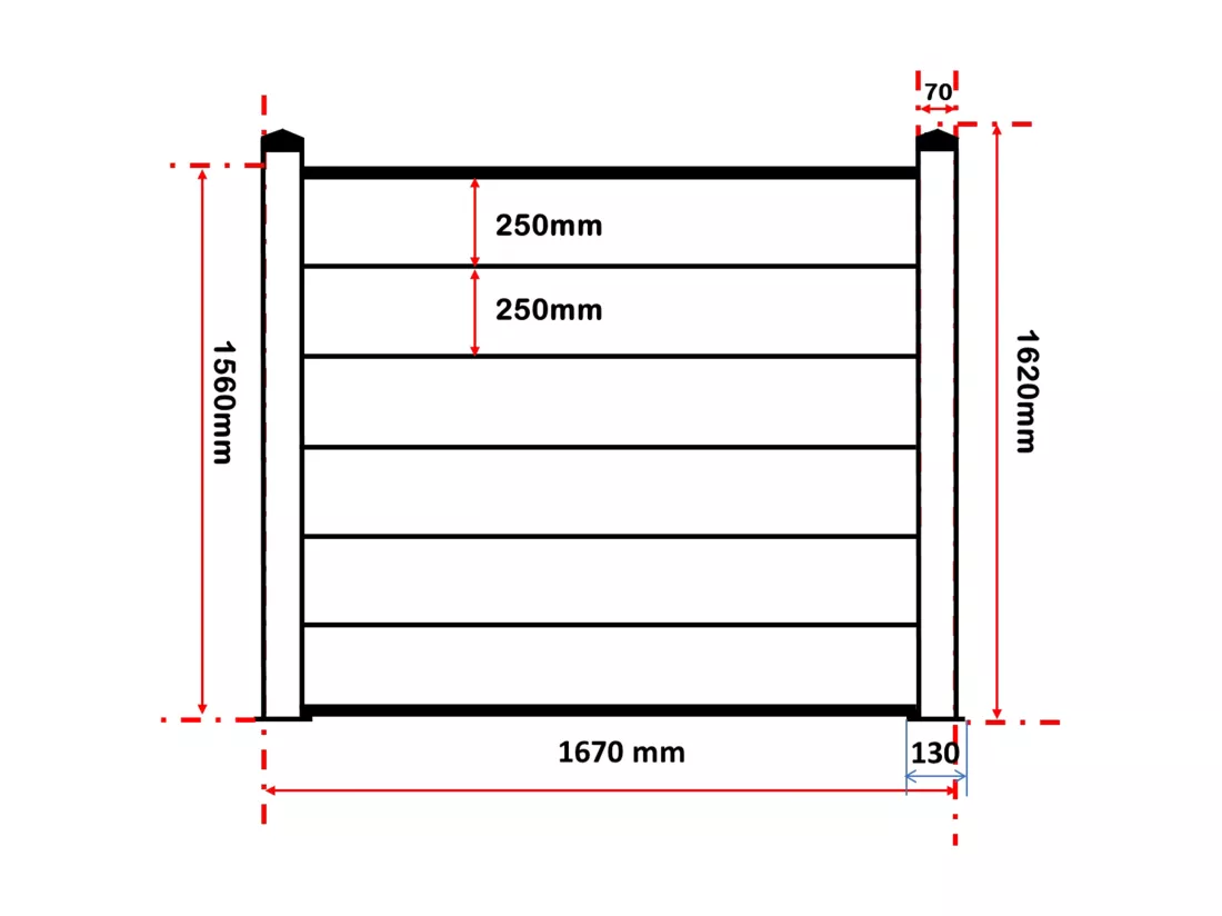 Panneaux de clôture à poser H.181 cm - kit 7 lames composite + 2 poteaux anthracite - ENOLA