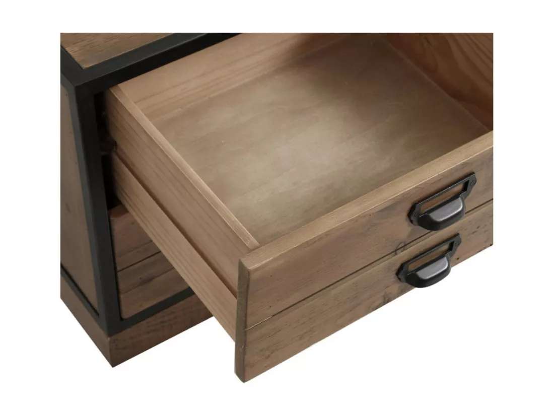 Meuble de rangement 2 tiroirs Bois-MDF Marron - Manufacture Interior's