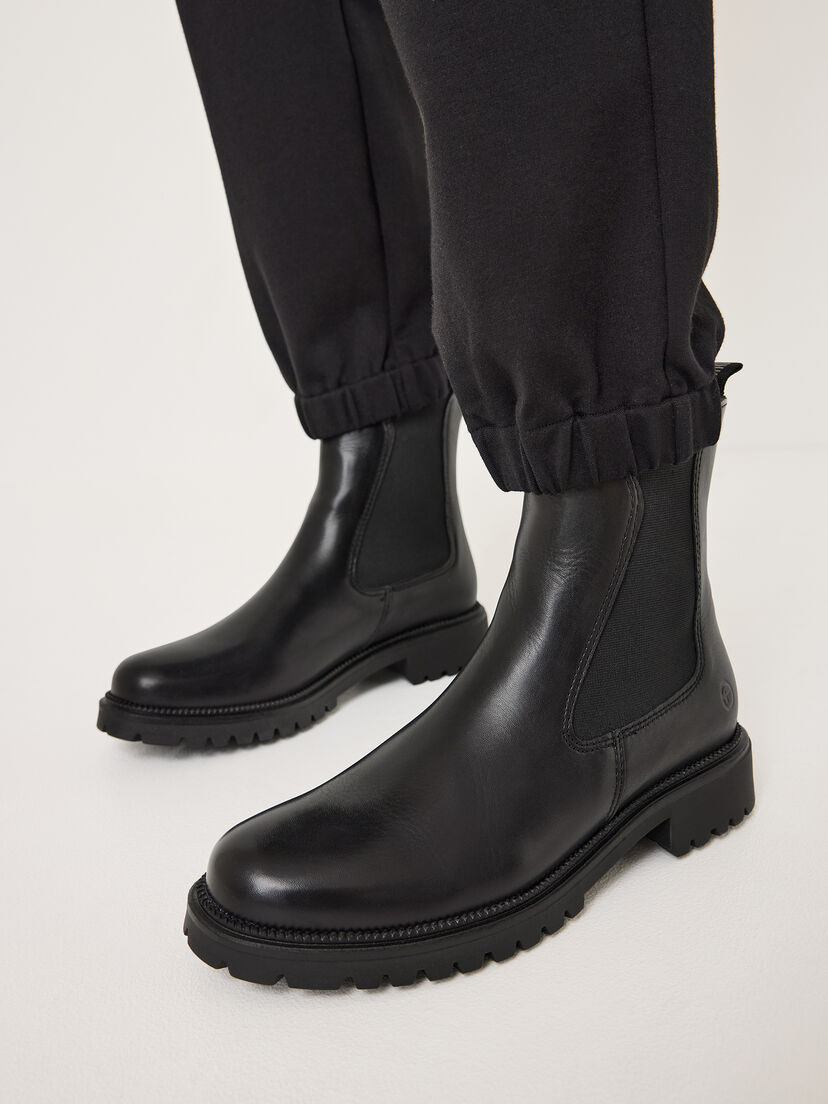 Leren Chelseaboot - zwart