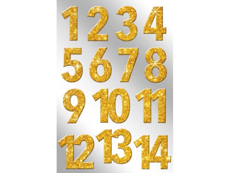 Braun   Company Adventskalender-Zahlen Glitzer, Gold Zahlen für den Adventskalender