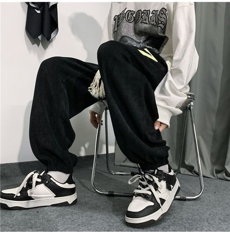 Sinlarity - Mid Rise Number geborduurde cropped harembroek