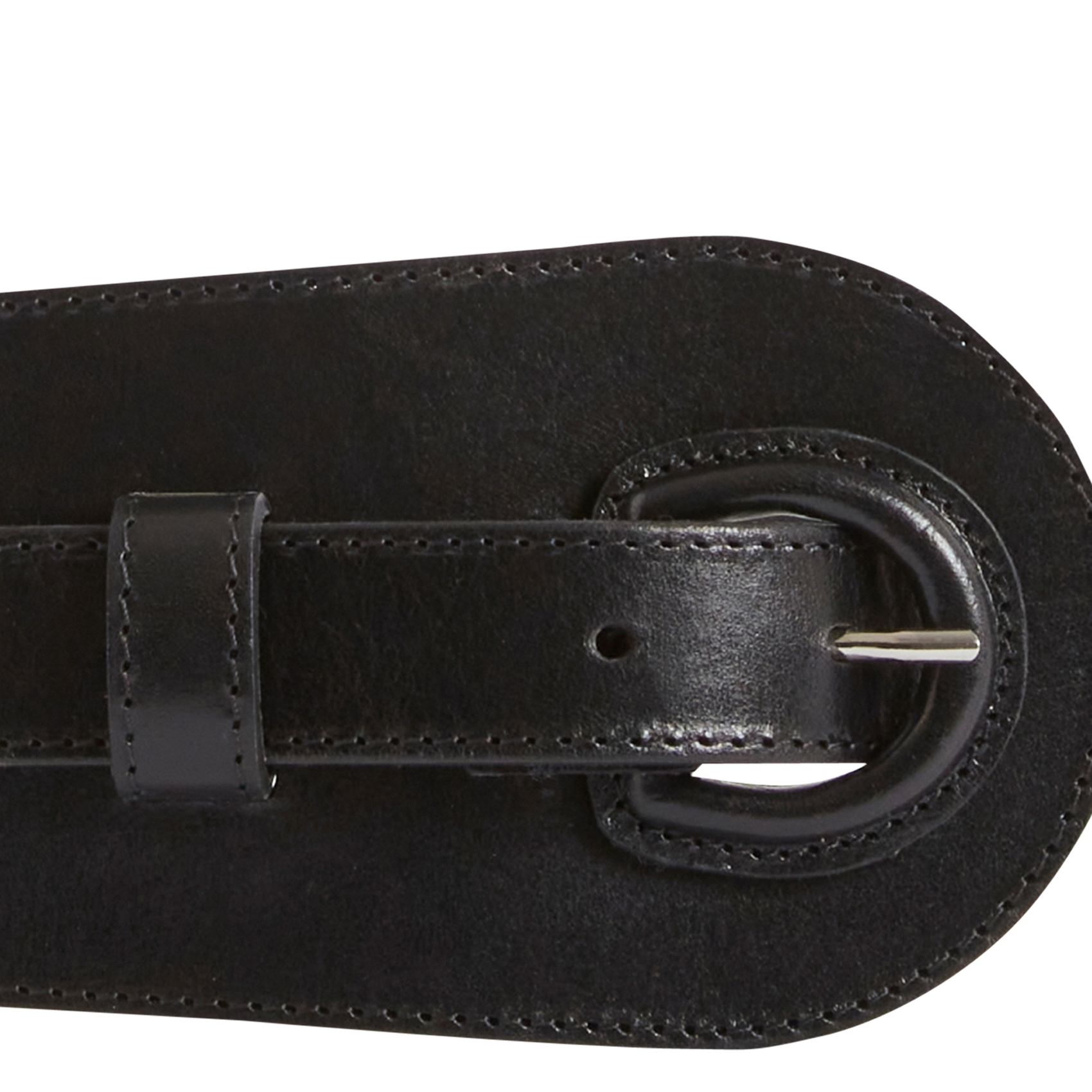 Ceinture large en cuir de vache | Noir