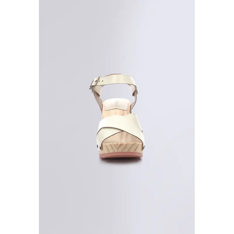 KICK WISE BLANC CASSE SANDALES Cuir Femme