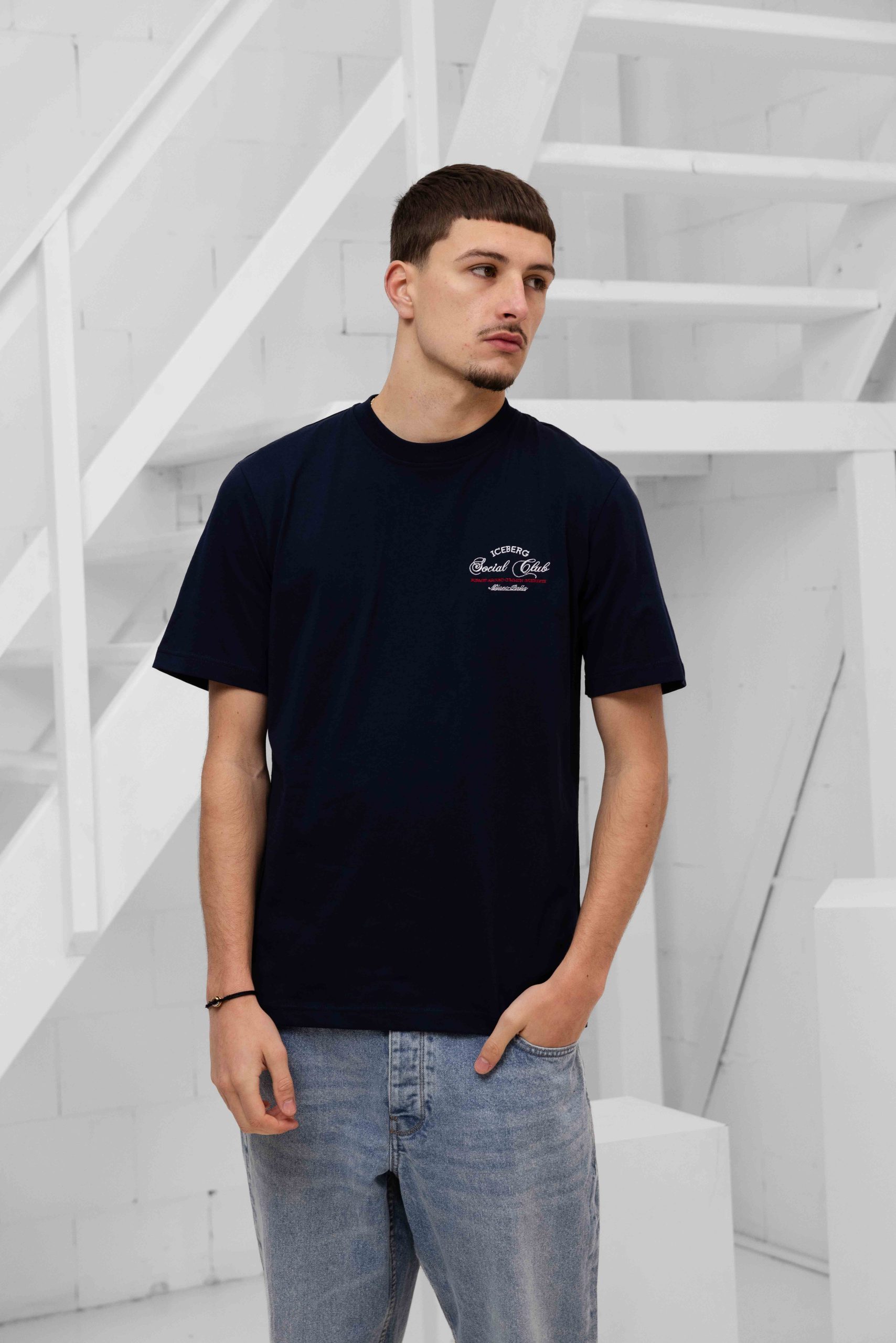 Iceberg 5D F020 Jersey T-Shirt Heren Donkerblauw