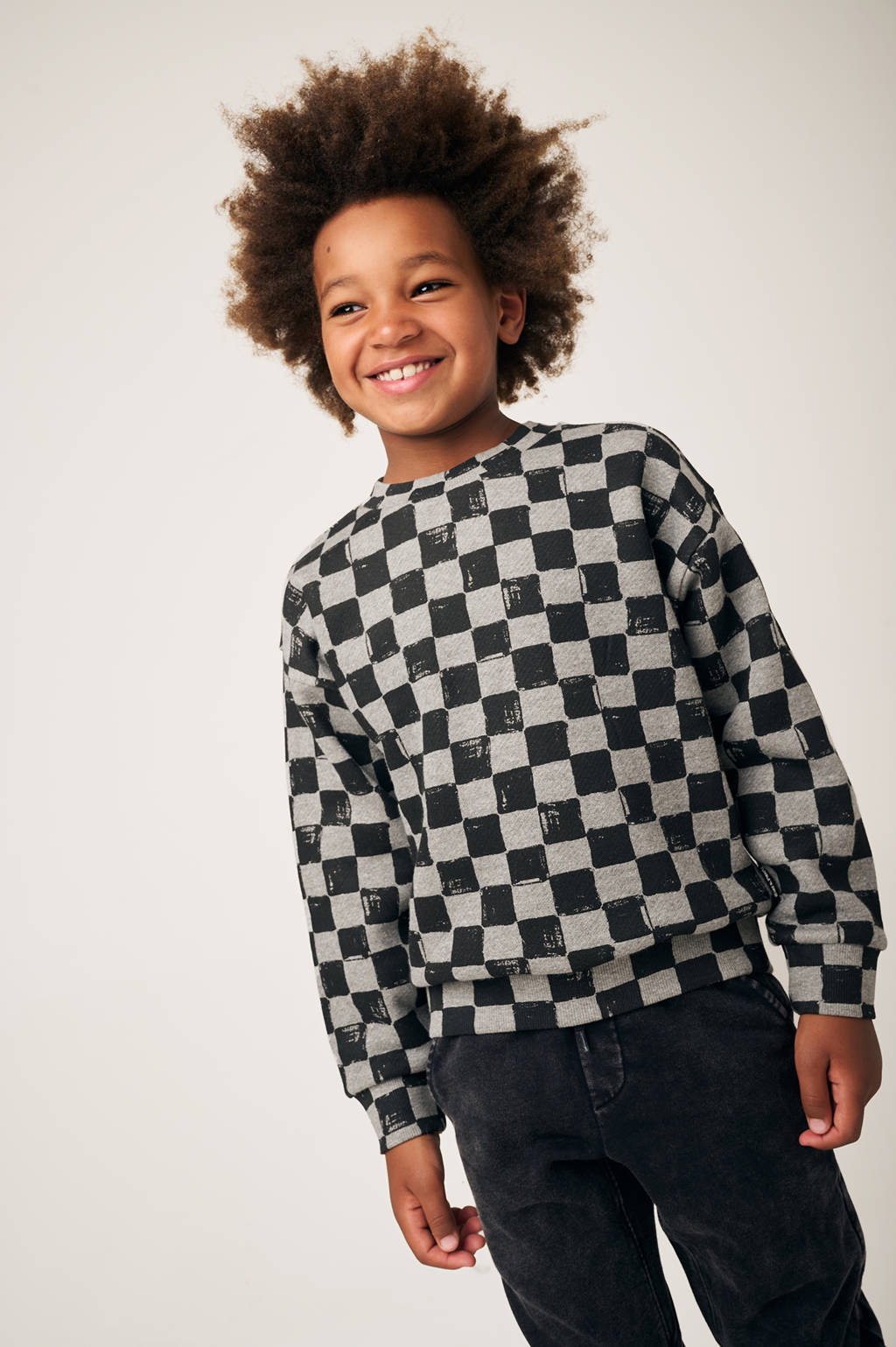 Tumble 'n Dry geruite sweater Staten Island grijs/zwart