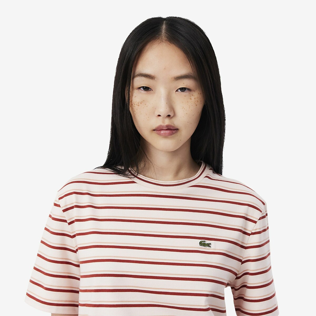 LACOSTE<br>Camiseta listrada de manga curta