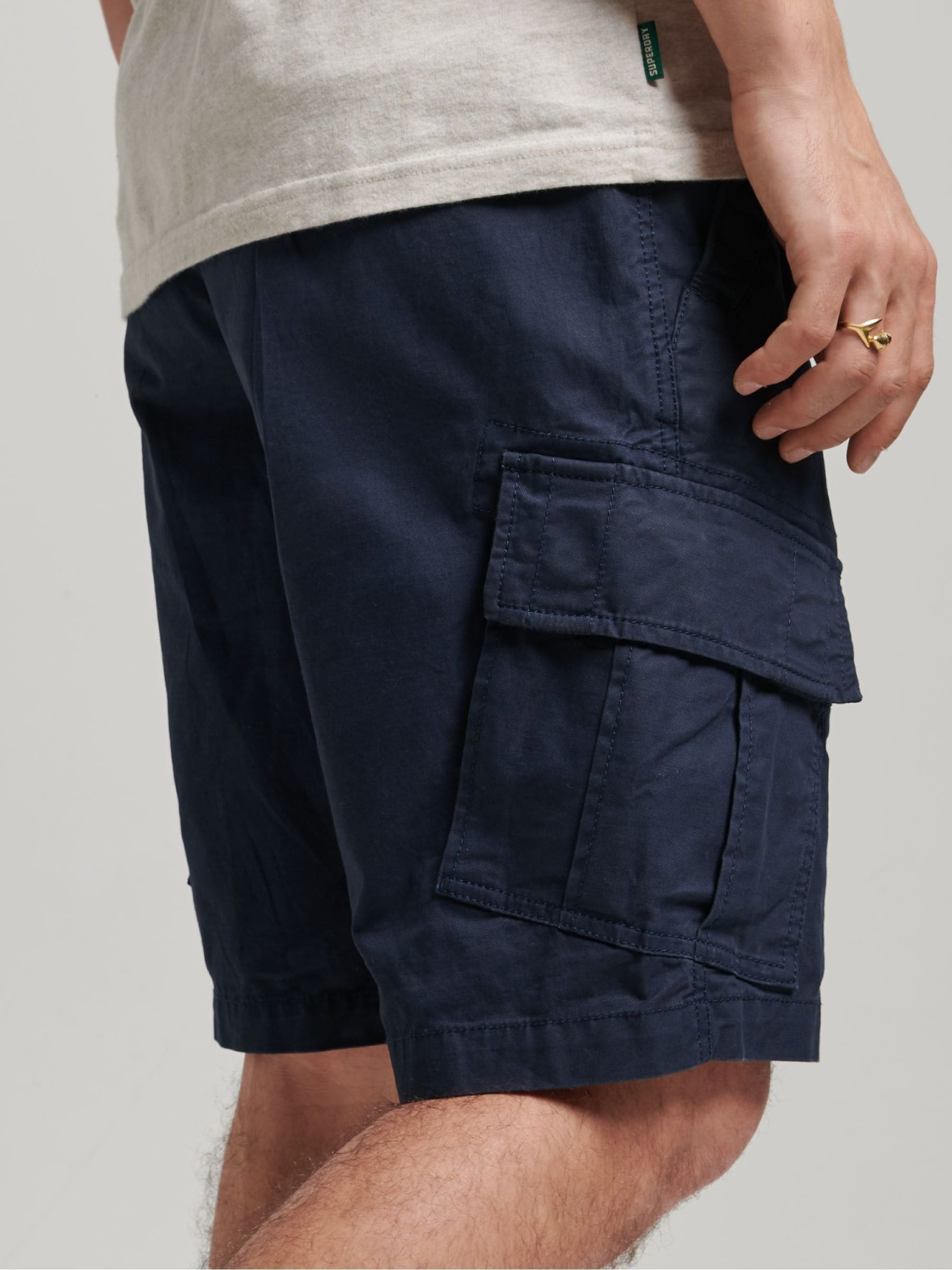 Marineblauw - Superdry vintage logo cargoshorts