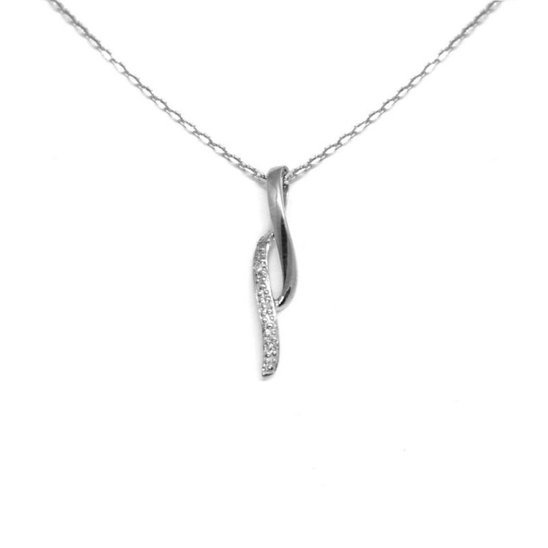 Pendentif Or Blanc et Diamant