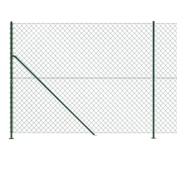 vidaXL Kjettinggjerde med flens grønn 1,6x10 m