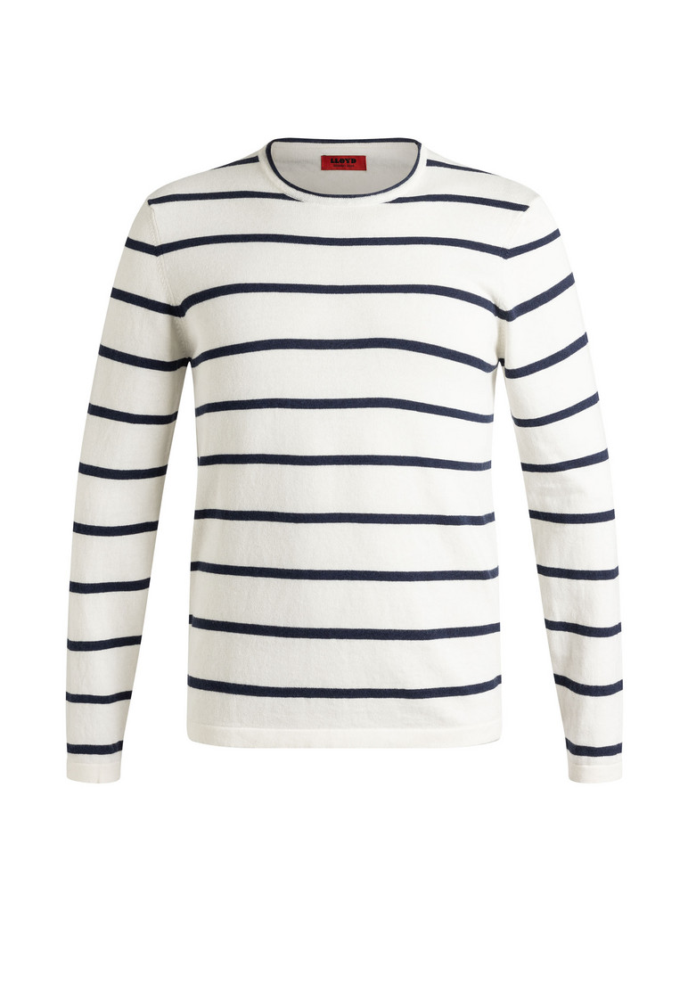 Sweater round neck striped Weiss