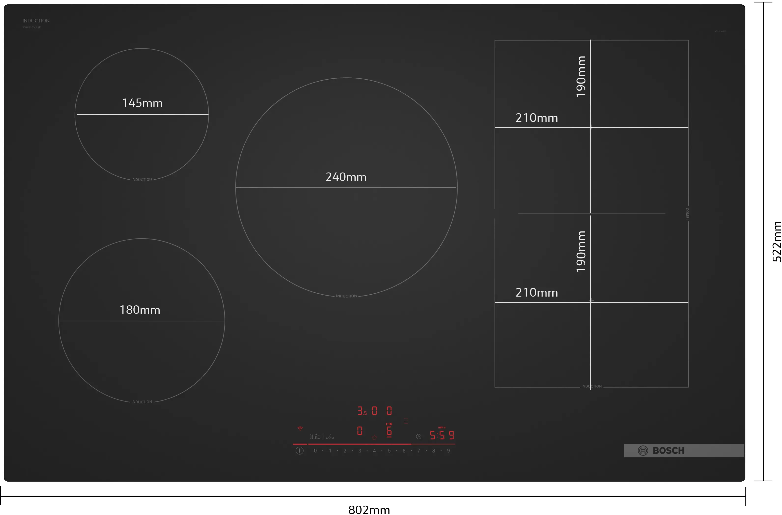 Serie 6 Inductiekookplaat 80 cm