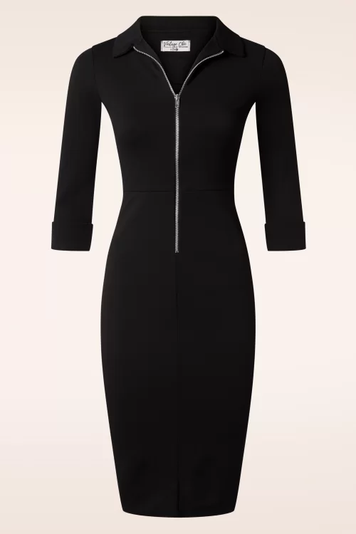 Vintage Chic for Topvintage Izzy Pencil jurk in zwart