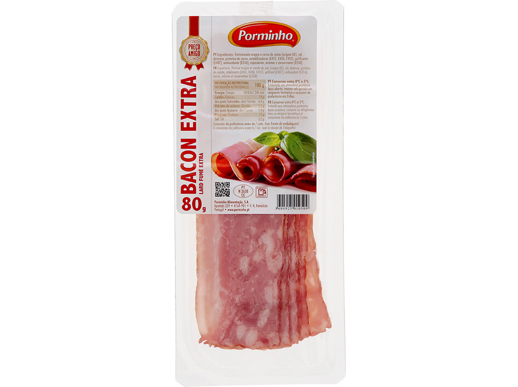 BACON PORMINHO EXTRA FATIADO PREÇO AMIGO 80G