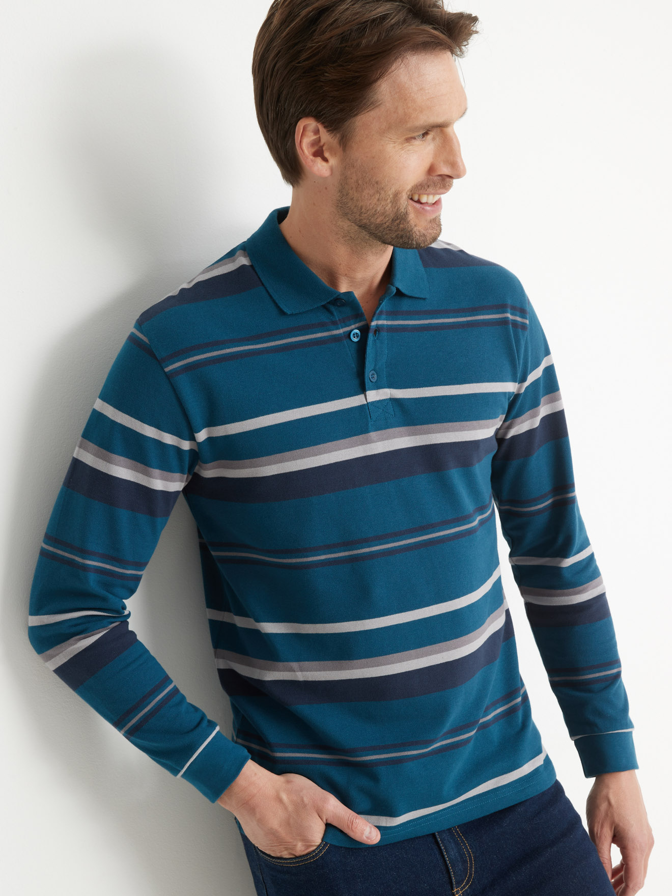 Polo manches longues maille piquée