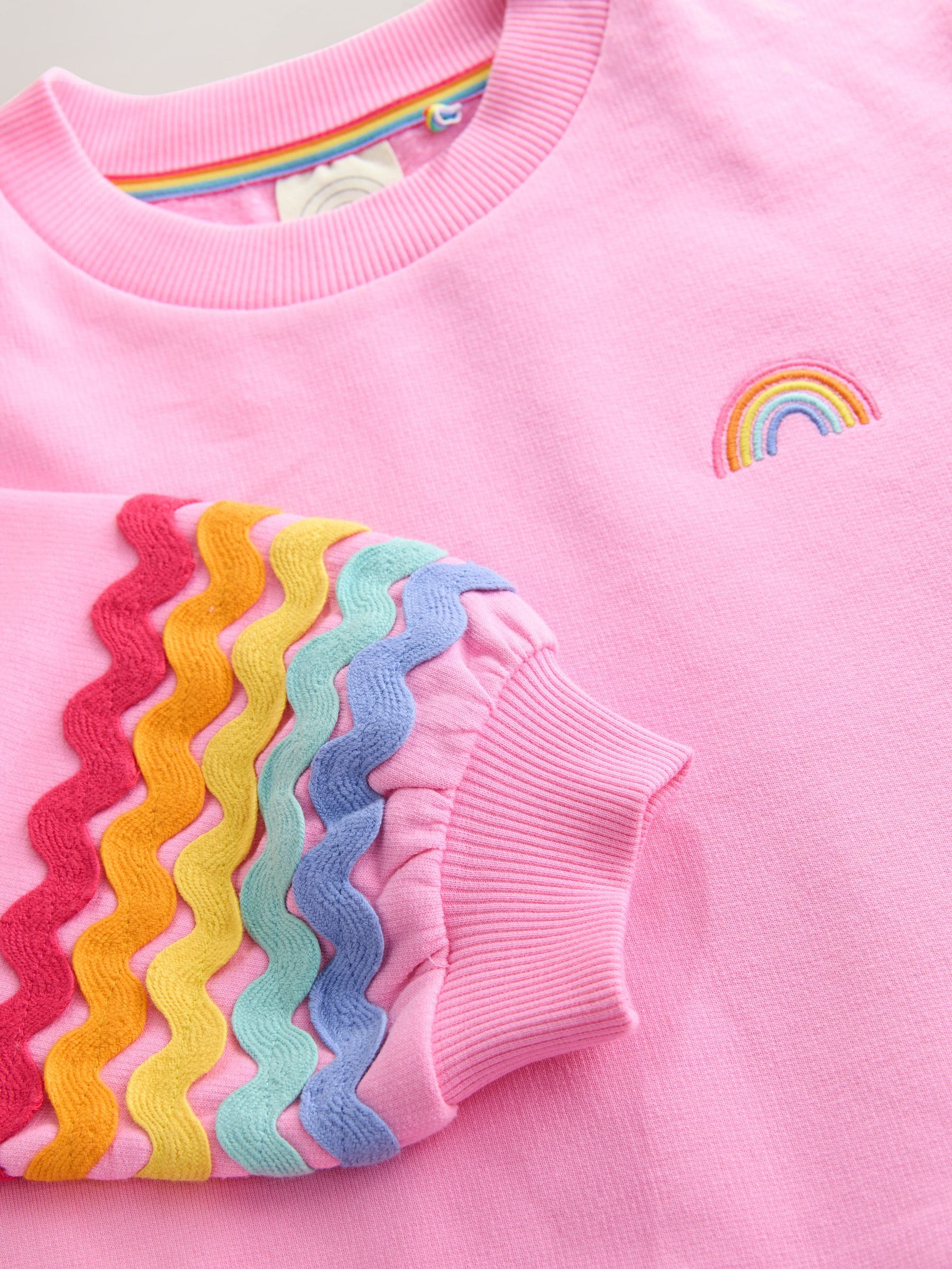 Little Bird by Jools Oliver pastelkleurige regenboog Ric Rac mockable sweatjurk