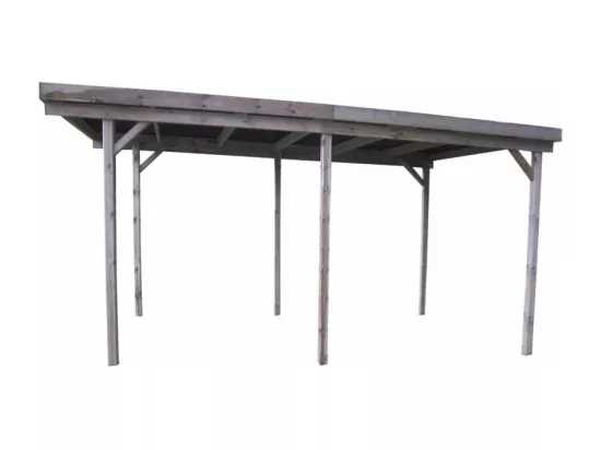 Carport en bois et panneaux ondulés 3x6 m Basic