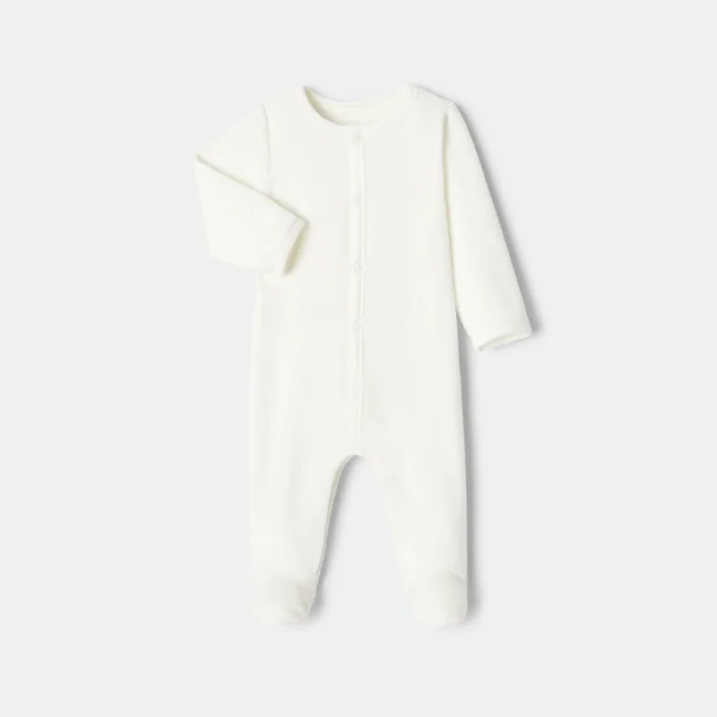 Pyjama en velours côtelé blanc naissance Absorba Blanc