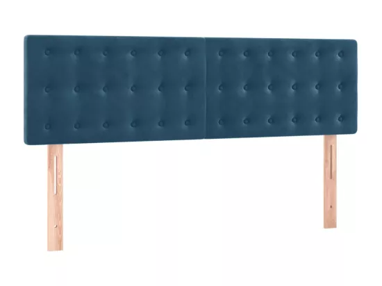 Têtes de lit 2 pcs Bleu foncé 72x5x78/88 cm Velours