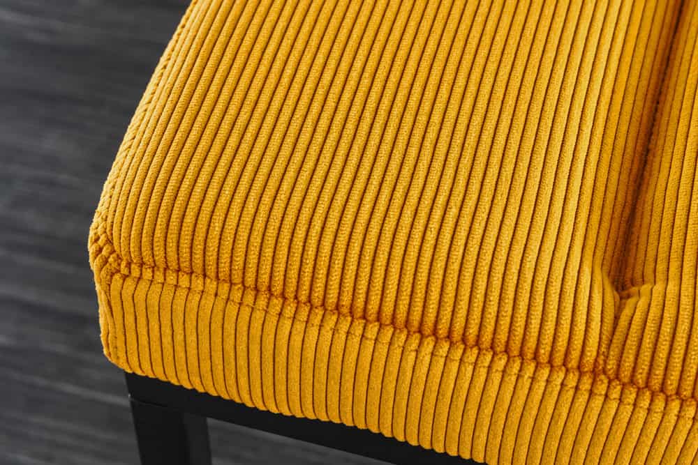 Design Sitzbank PETIT BEAUTÉ 80cm senfgelb Cord schwarzes Gestell