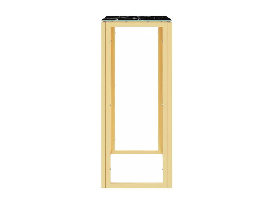 Table console doré 70x30x70 cm acier inoxydable et verre