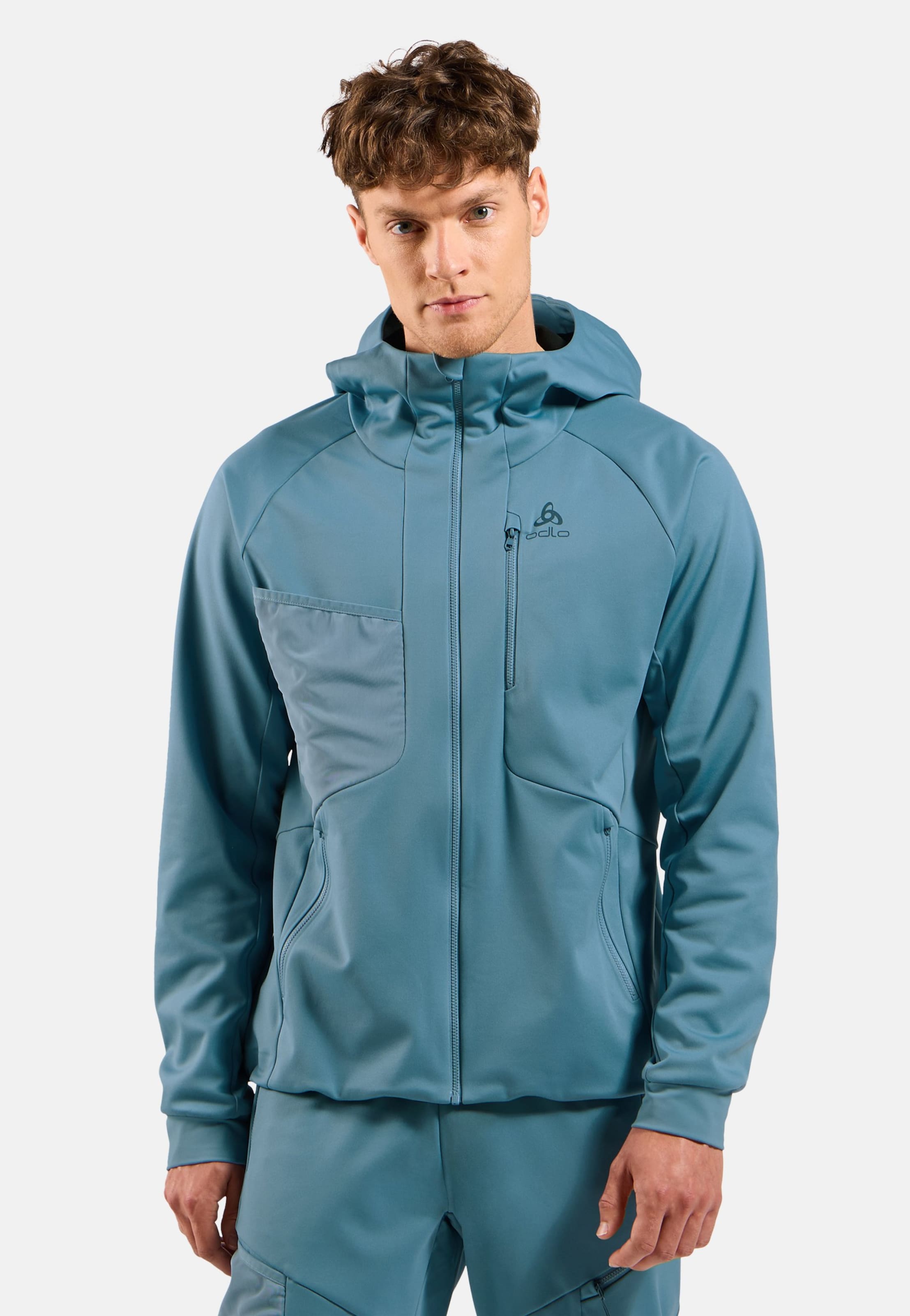 Winddichte Zeroweight X-Warm Langlaufjacke in provincial blue