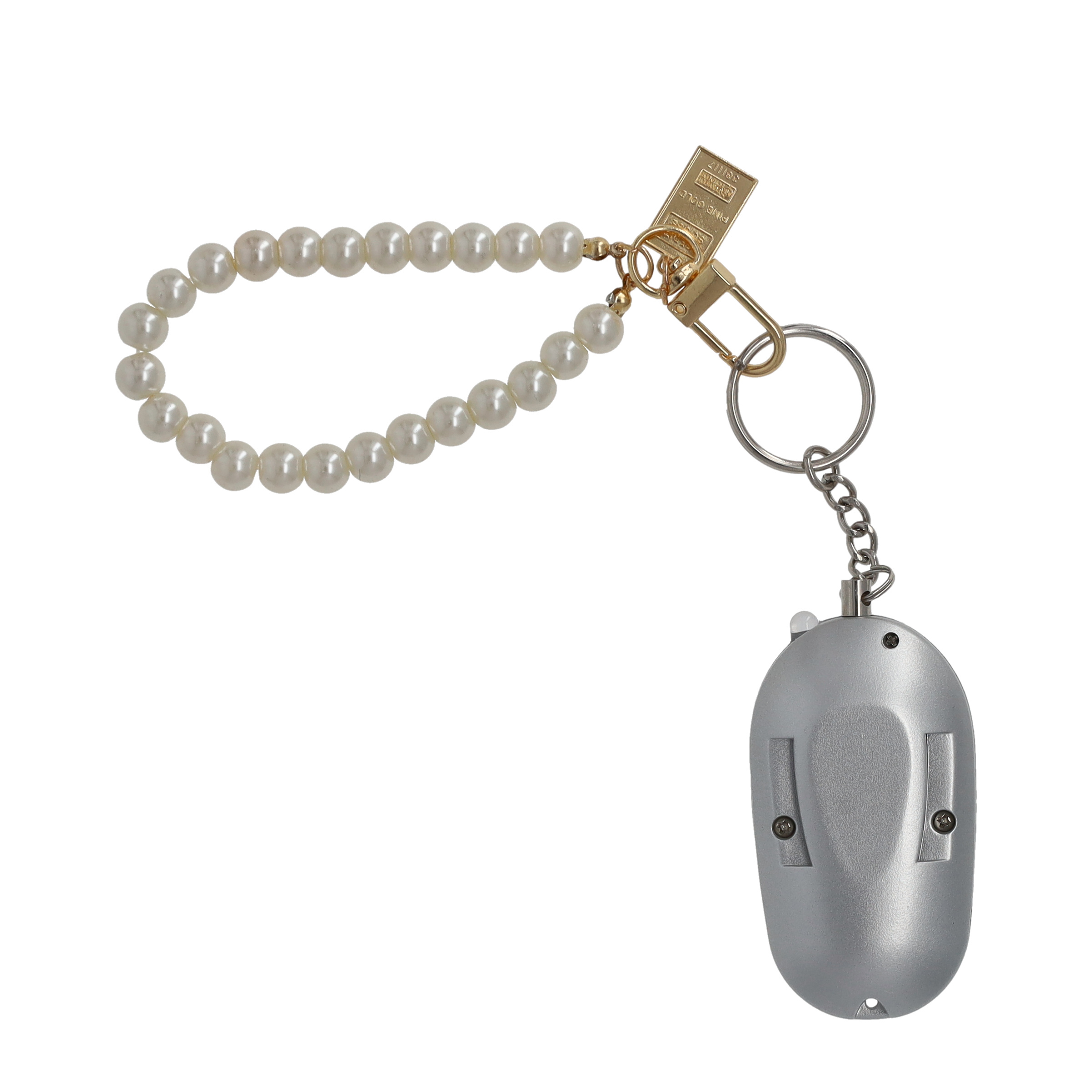 Mobiler Taschen Alarm (135db) Personen Alarmanlage Alarmsirene mit LED und Schlüssel Anhänger - Silber