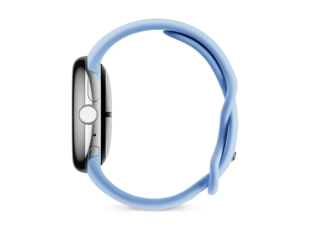 Google Pixel Watch 2 - Poleret sølvaluminium - smart ur med aktivt bånd - fluoroelastomer - bås - båndstørrelse: S/L - 32 GB - Bluetooth, Wi-Fi, NFC - 31 g