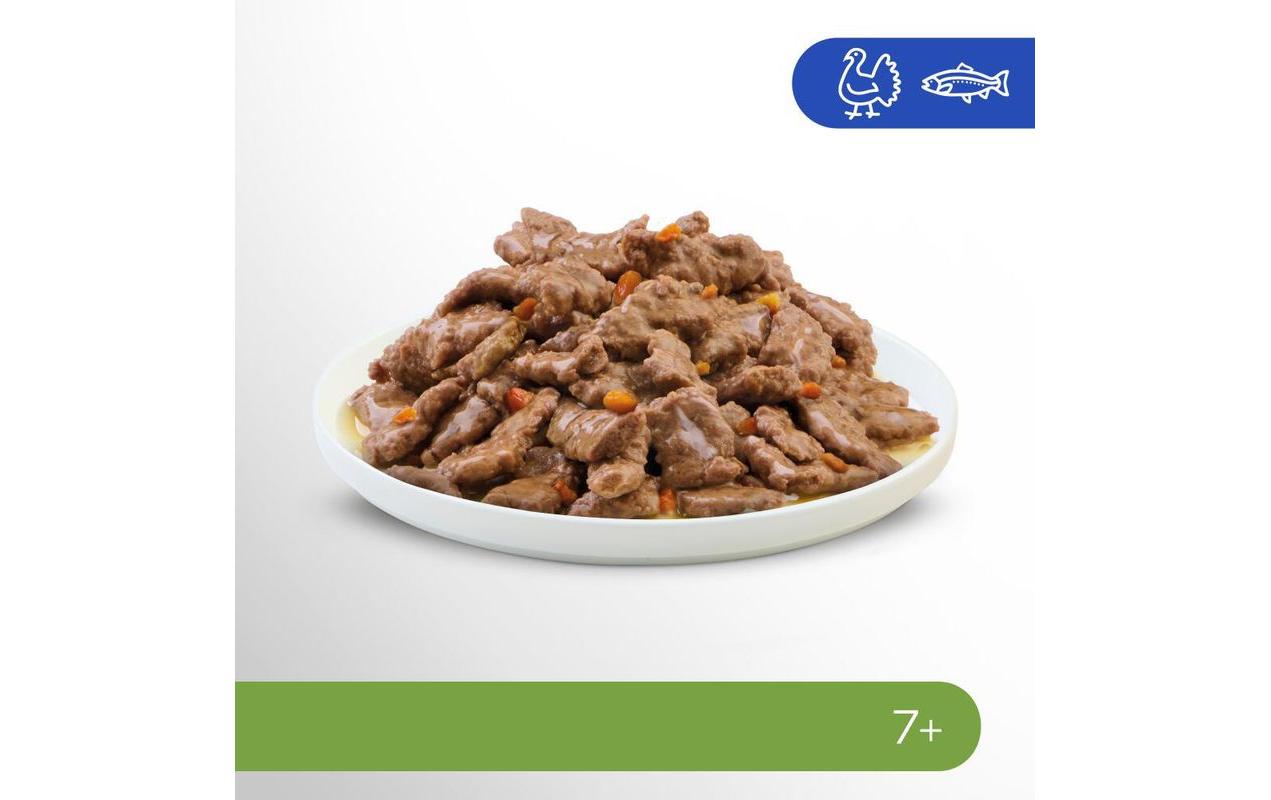 Nassfutter Cat Senior 7+ Mix in Sauce, 12 x 85gAlleinfuttermittel für ausgewachsene Katzen