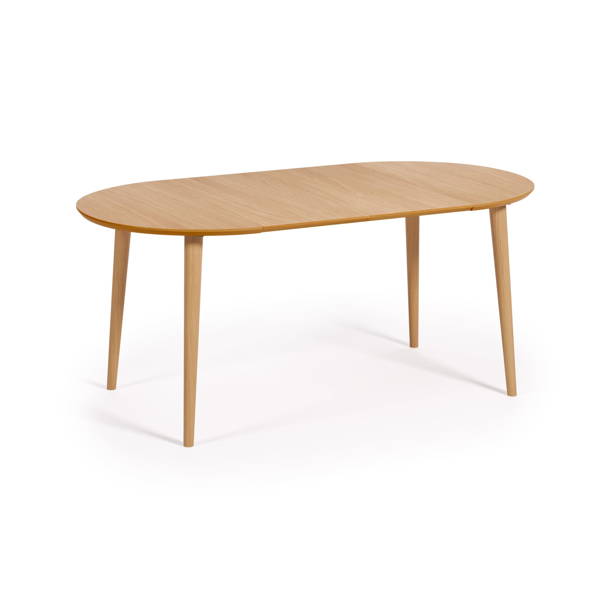 Kave Home - Oqui uitschuifbare ronde tafel van MDF in eikenfineer met