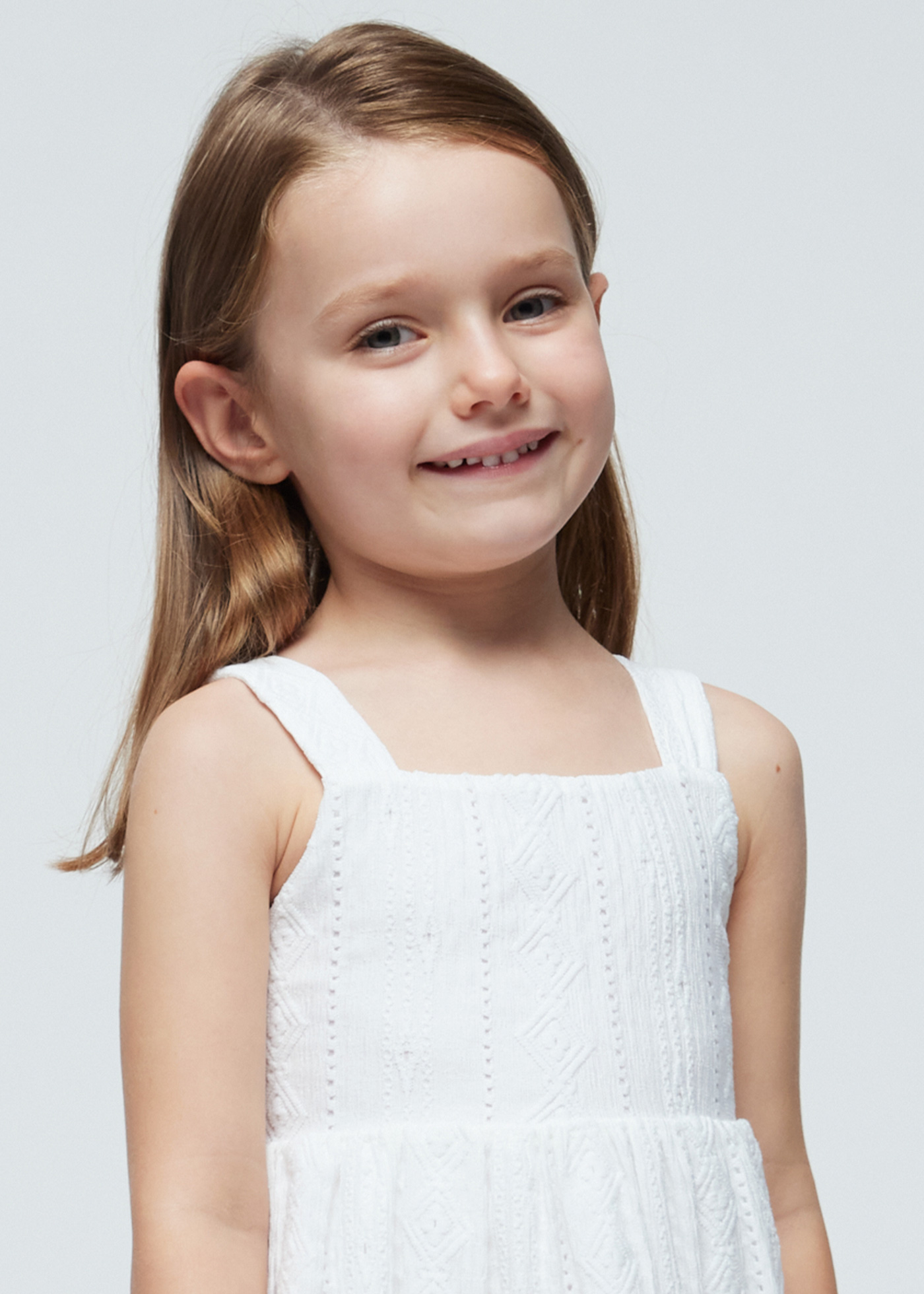 Vestido perfurado com estampa de flamingo para meninas