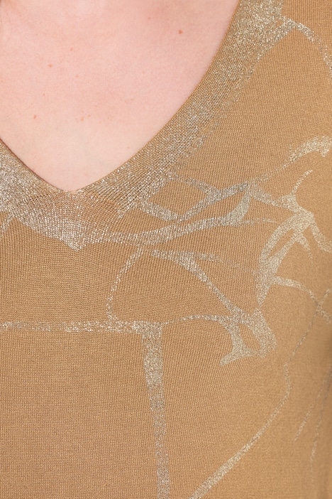 Pullover, A-Linie, Metallic-Marmormuster