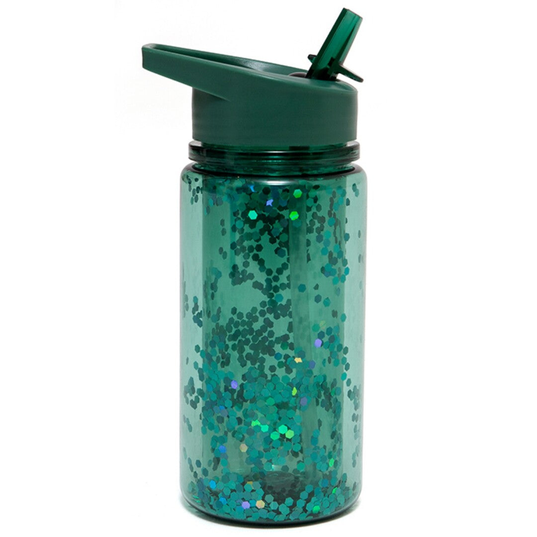Petit monkey drinkfles glitter - salie green - 300 ml