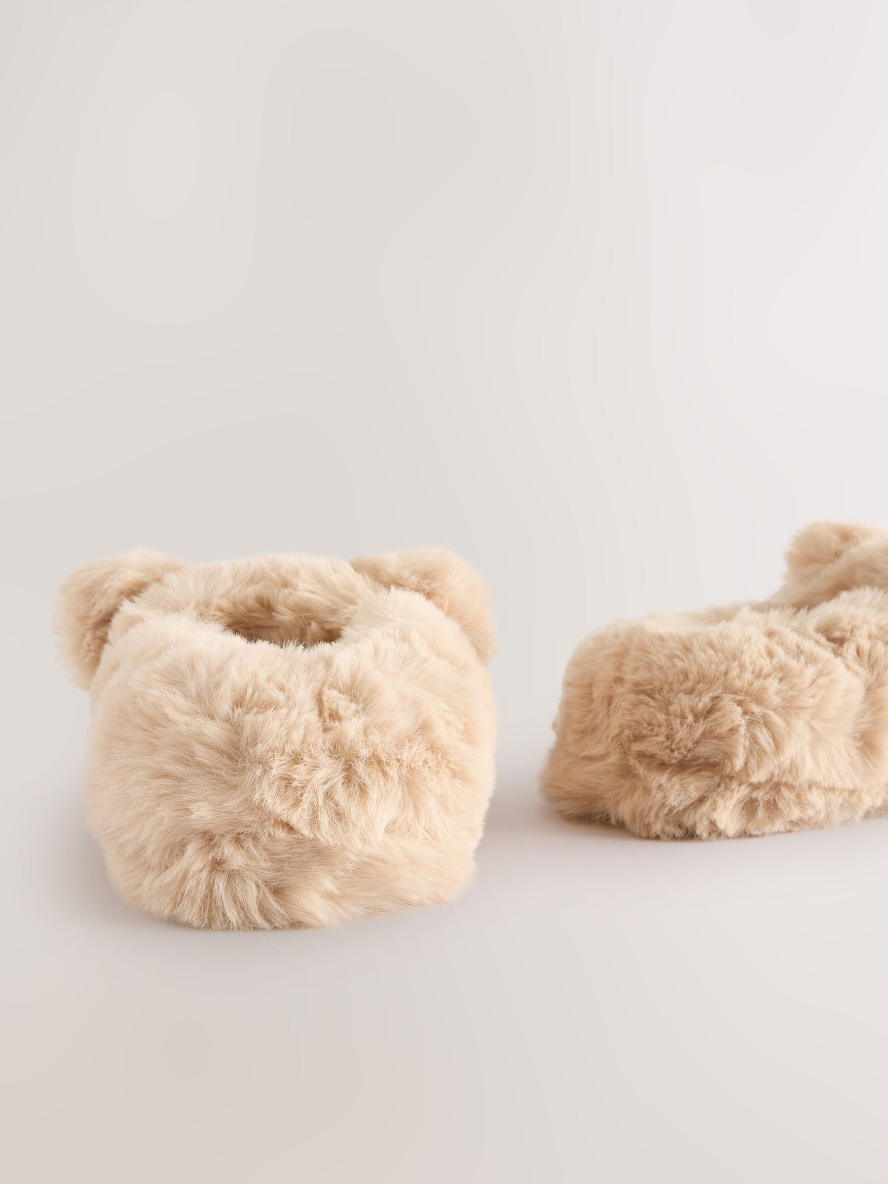 Naturel bruin met beer - Pantoffels met figuur