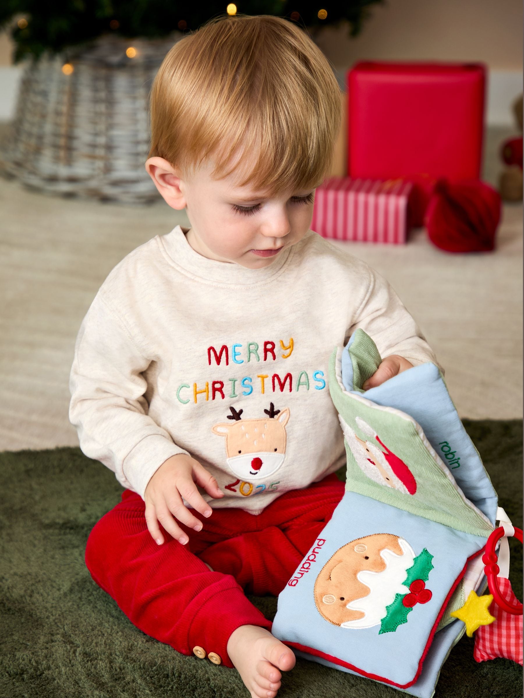 JoJo Maman Bébé Christmas Sweatshirt & Leggings Set