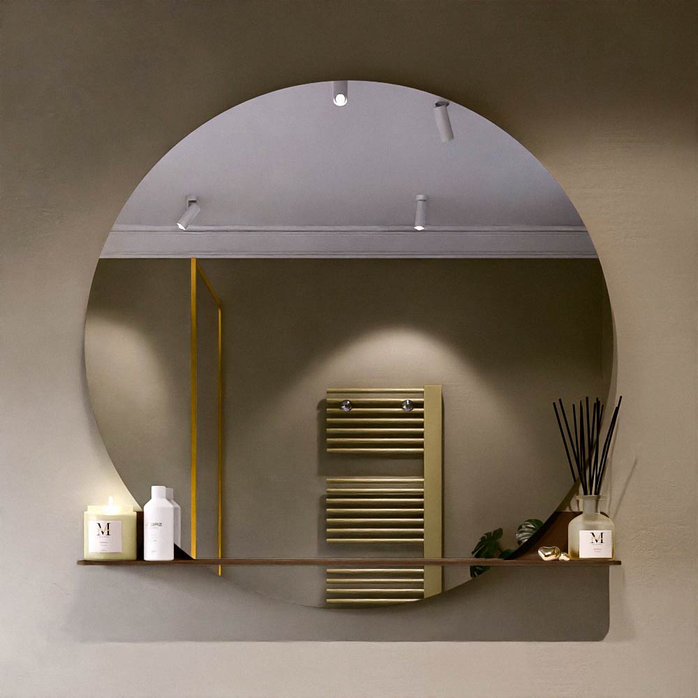Mondiaz Spot spiegel rond Ø120cm met planchet smag