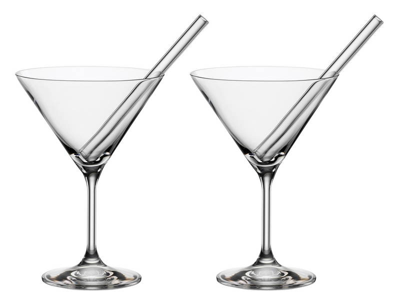 Novel Cocktailschale 2er-Set mit Trinkhalm