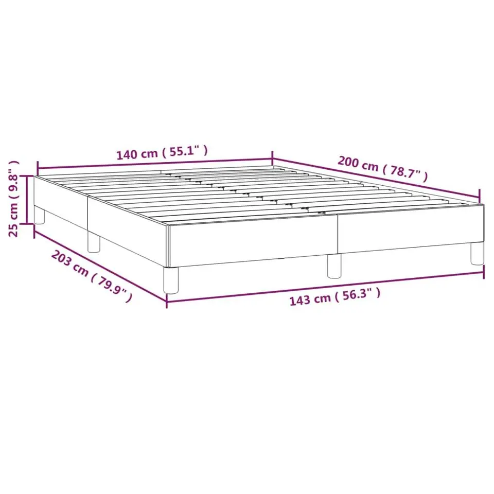 vidaXL - Bed frame zonder matras - Zwart - Fluweel - 140x200 cm