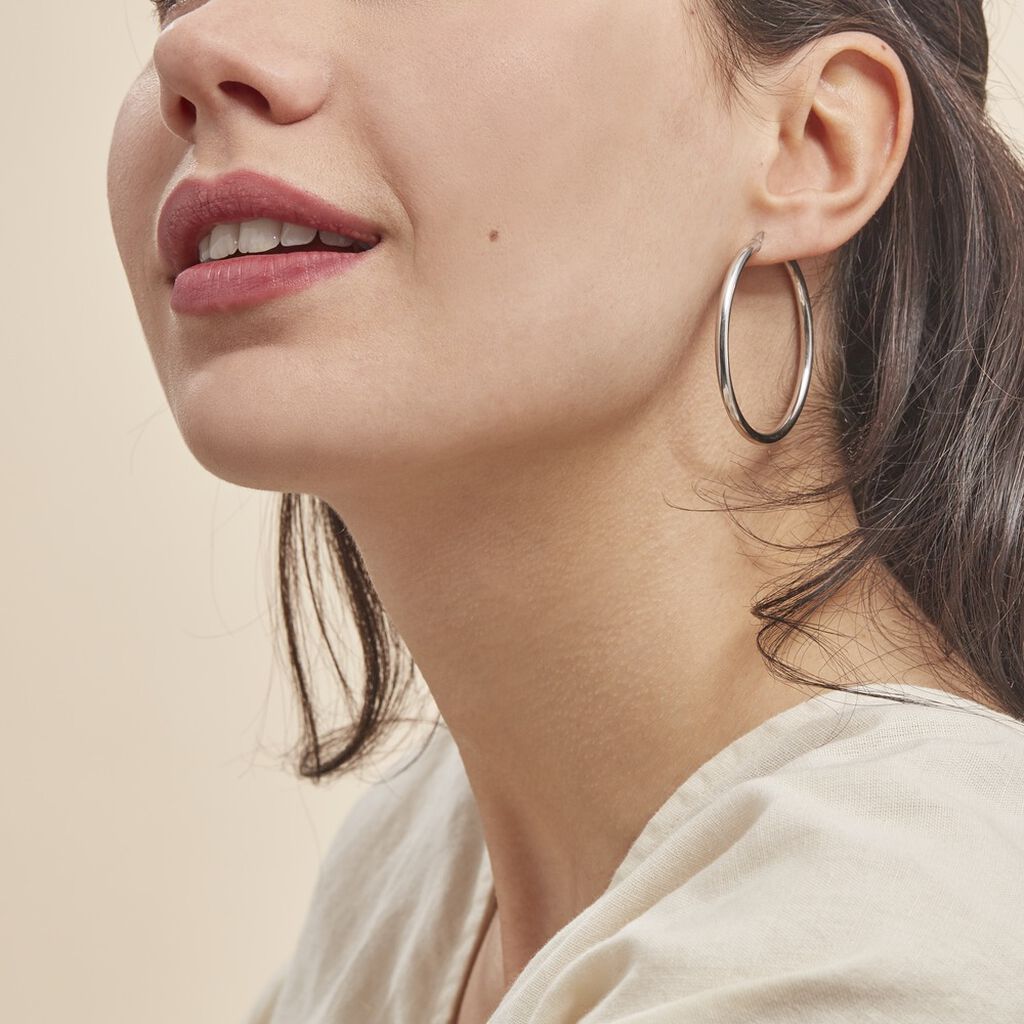 Créoles Argent Blanc Anne